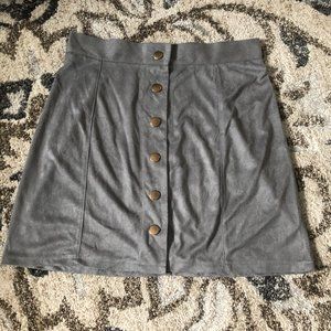 Gray Suede Skirt